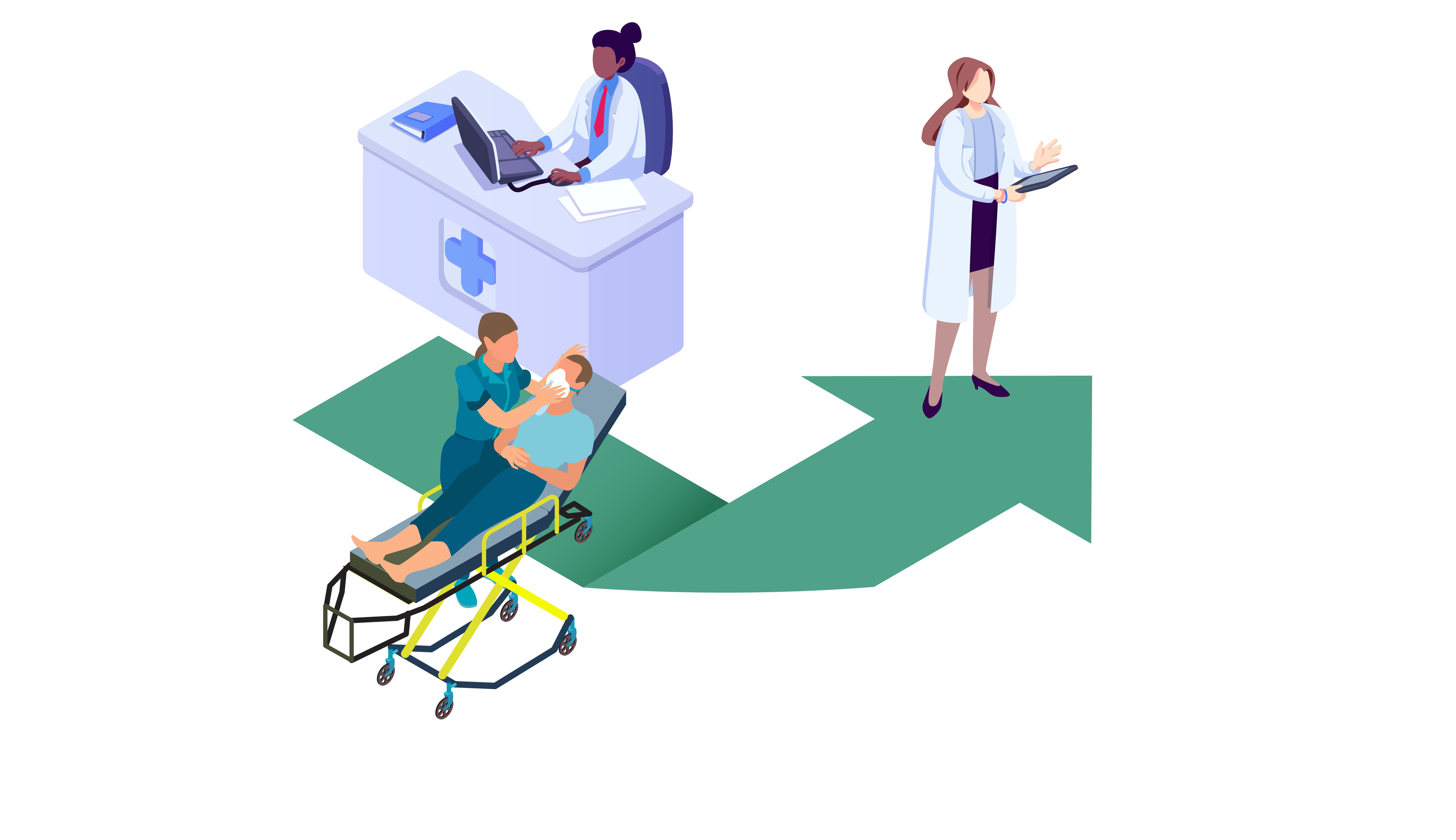 MediLog An illustration of doctors working around the MediLog logo